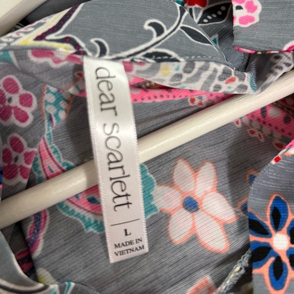 Dear Scarlett Womens Lizzy Relaxed Flowy High Low Blouse Paisley Oversized Large - Picture 6 of 8